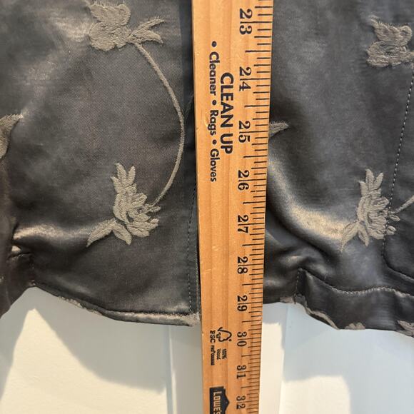 Hache Jacket Women 46 US 10 Gray Floral Jacquard Mandarin Collar Made in Italy - Picture 6 of 15